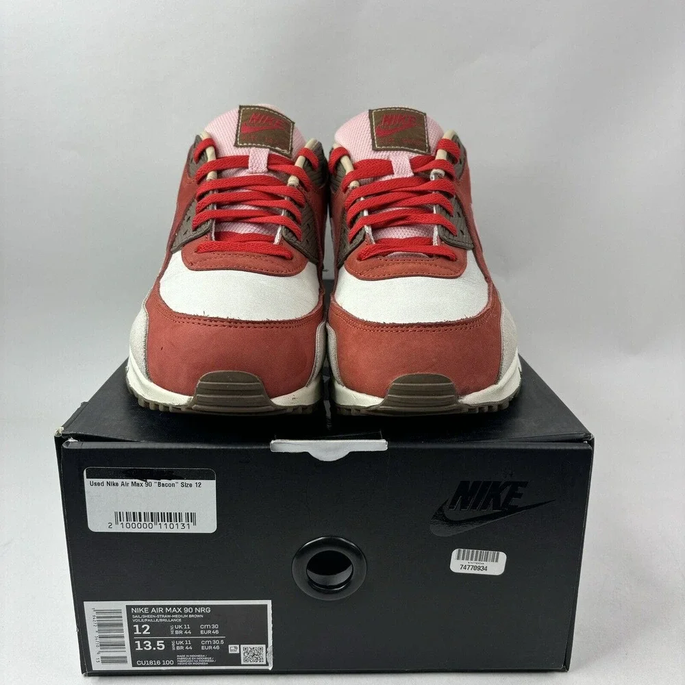 Nike Air Max 90 NRG “Bacon” 2021 CU1816-100 Men’s 12 Worn - Picture 2 of 8